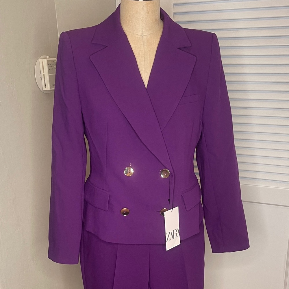 Zara Women's Vibrant Purple Suit Jacket szXL